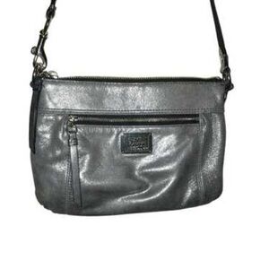 Coach poppy silver gunmetal Leather Bag